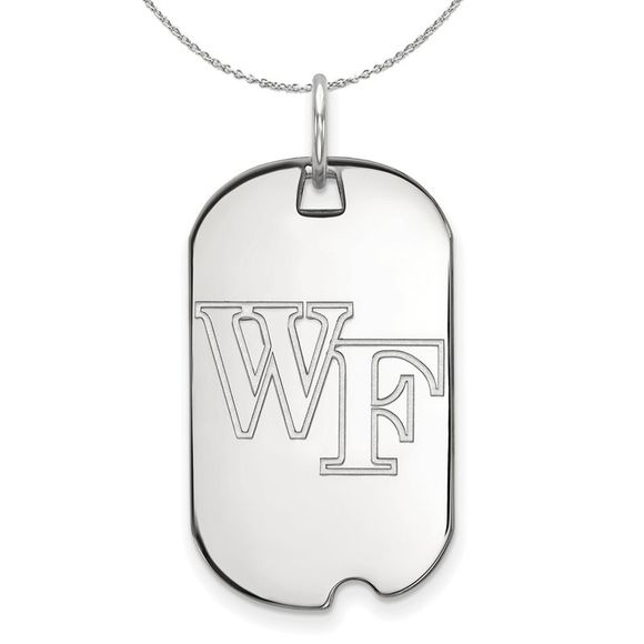 Sterling Silver Wake Forest U. Dog Tag Pendant Necklace - 16 Inch - Picture 1 of 7